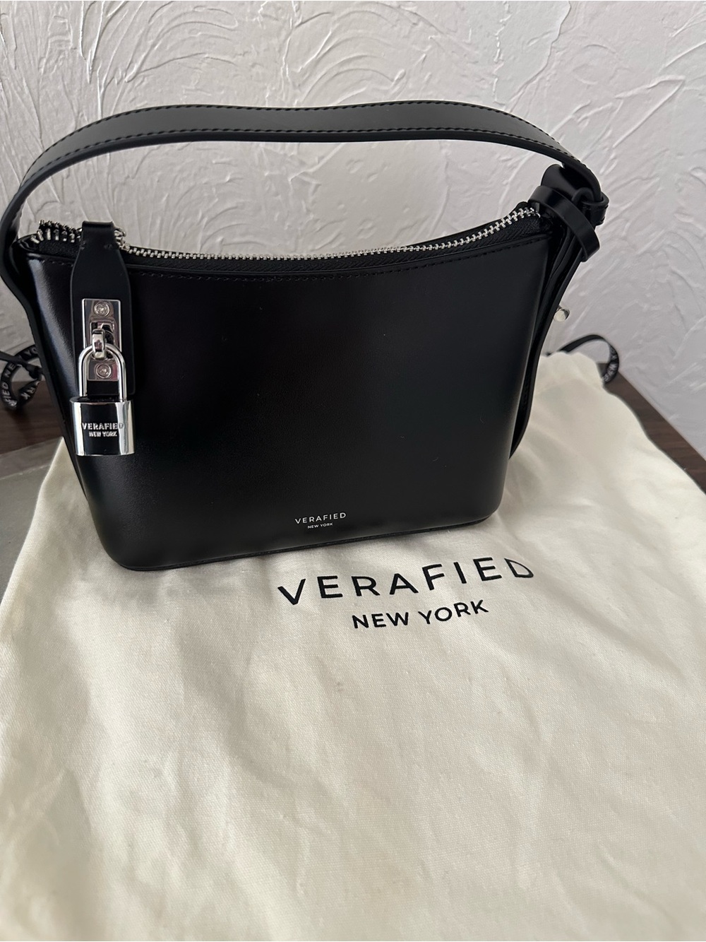 Verafied New York - Mini Silver Black Hobo Bag